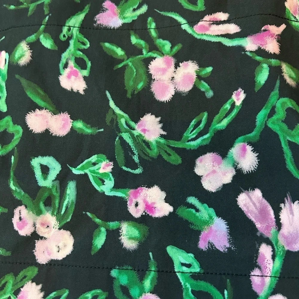 Sweaty Betty Black Tank Top with Pink and Green Floral Pattern - Picture 3 of 5